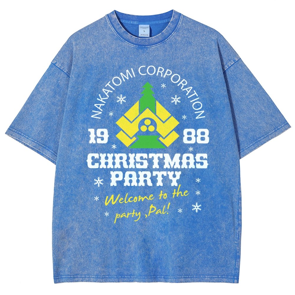 Nakatomi Christmas Party Vintage Distressed T-shirt