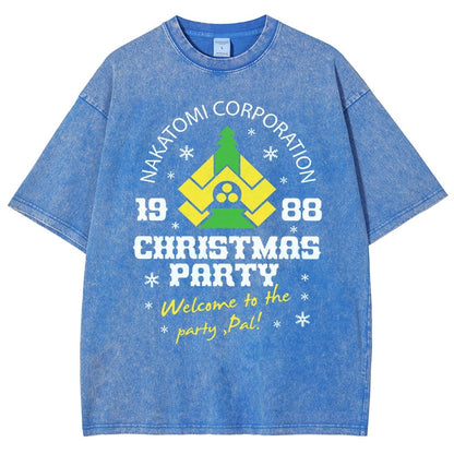 Nakatomi Christmas Party Vintage Distressed T-shirt