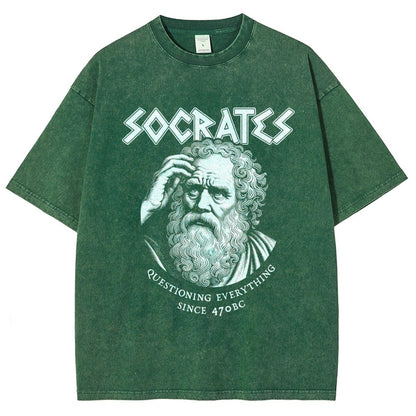 Socrates Questioning Everything Vintage Distressed T-shirt