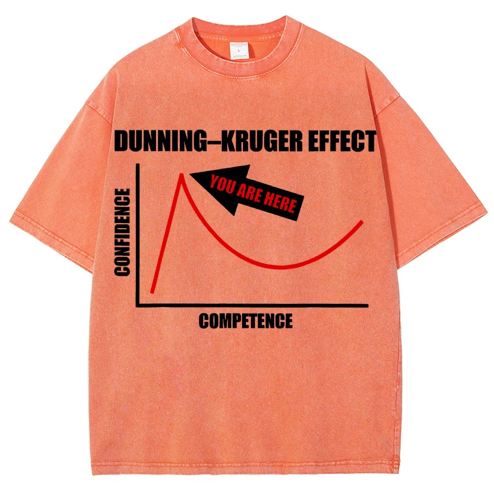 Dunning–Kruger Effect Cognitive Bias Funny You Are Here Vintage Distressed T-shirt