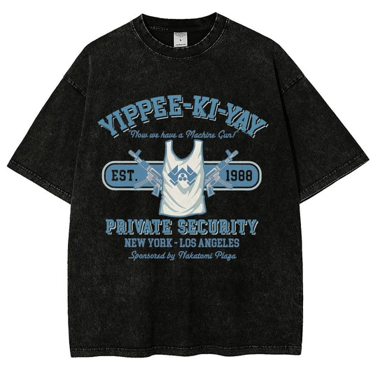 Yippee Ki Yay Security NY-LA Vintage Distressed T-shirt
