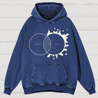 Balance Between Structure and Chaos Geek Vintage Distressed Hoodie