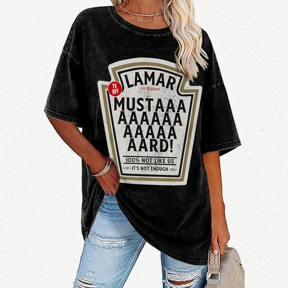 Lamar Mustard TV Off Essential Vintage Distressed T-shirt