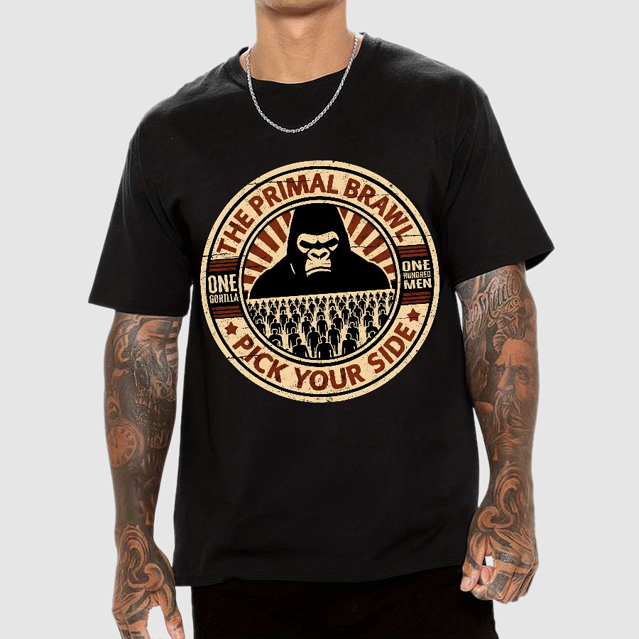 100 Men vs 1 Gorilla Geek T-Shirt