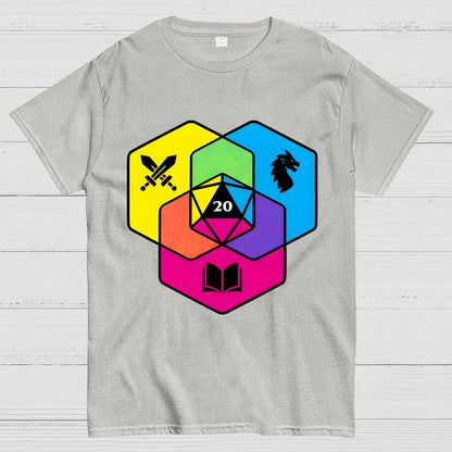 RPG CMYK Dice Venn Diagram Geek T-Shirt
