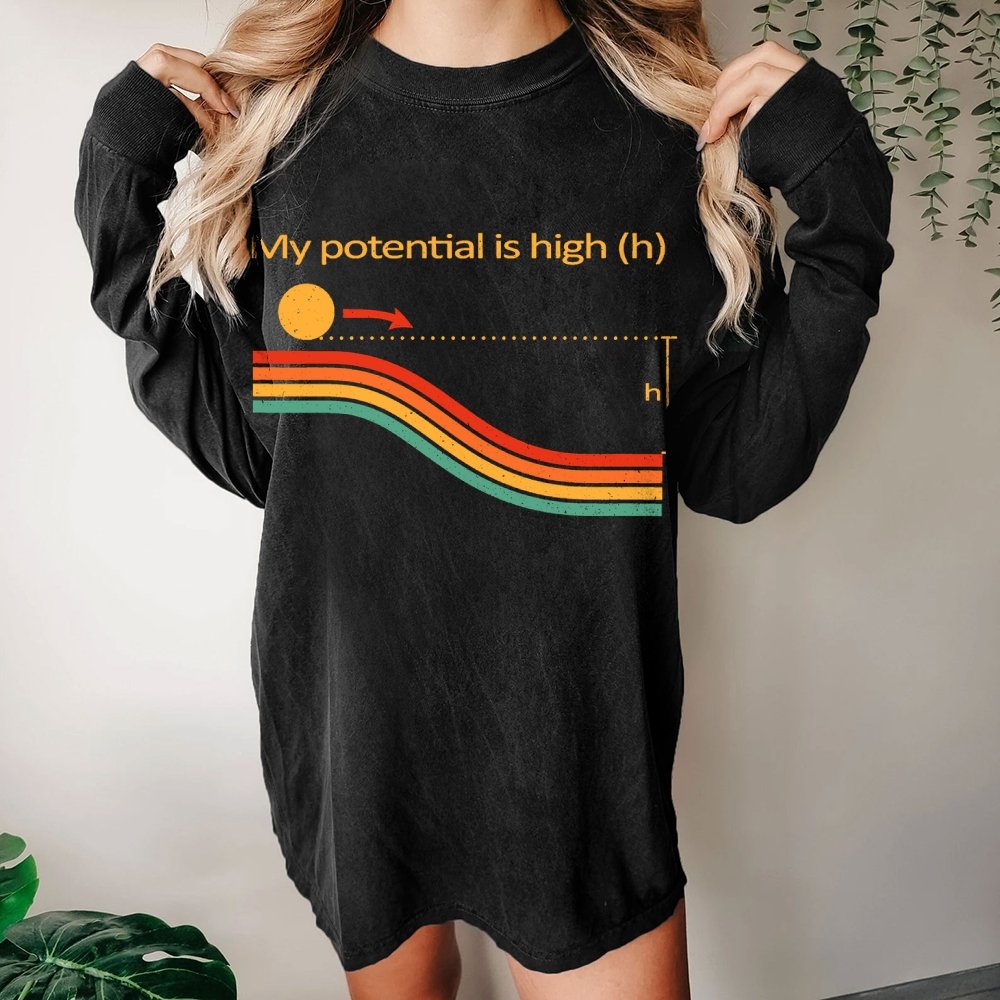 My Potential Is High Washed Long Sleeve Tee