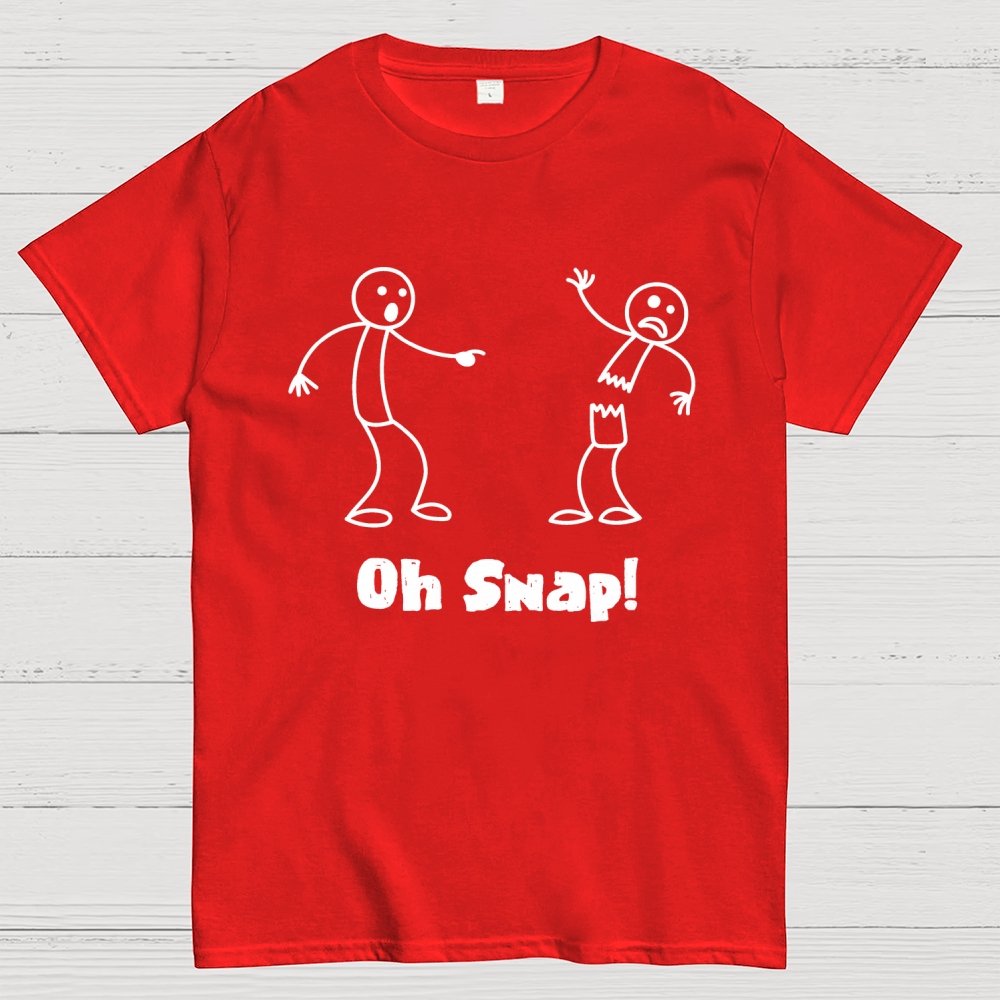 Oh Snap Funny Stick Figure Slogan Saying Geek T-Shirt