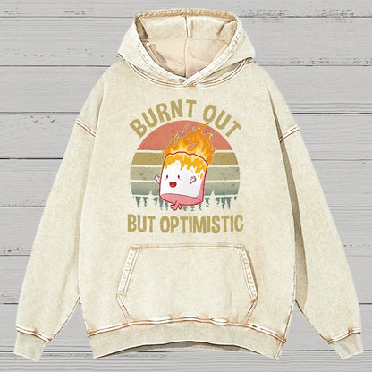 Burnt Out But Optimistic Vintage Distressed Hoodie