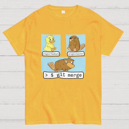 Git Merge Programmer Geeky T-Shirt