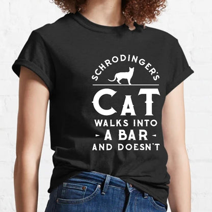 Schrodinger‘s Cat Walks Into a Bar Geeky T-Shirt