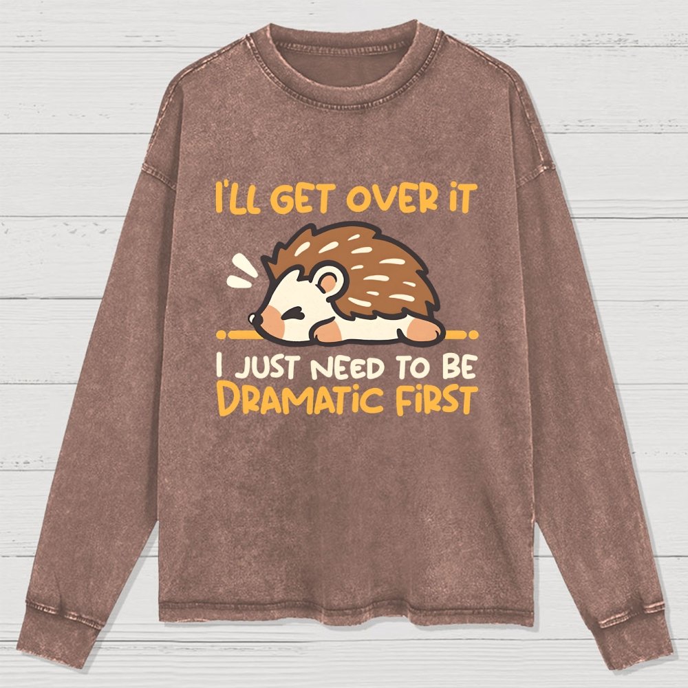 Dramatic Hedgehog Washed Long Sleeve Tee