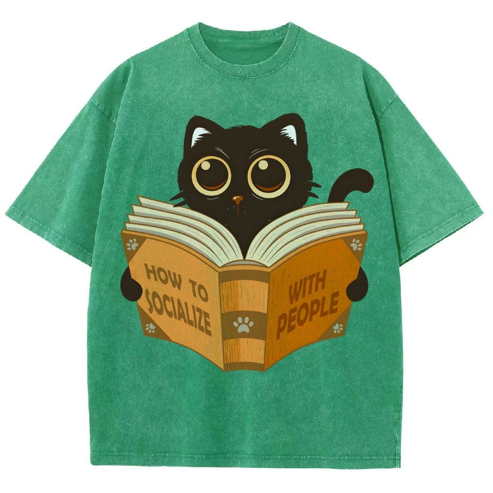 How to socialise with people Vintage Distressed T-shirt