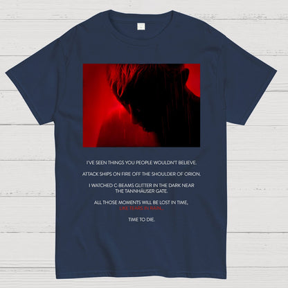 Tears in Rain-Tears in Red-Time to Die Geek T-Shirt