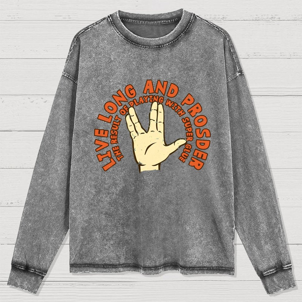 The Result Of Playing With Super Glue Washed Long Sleeve Tee