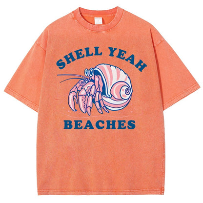 Shell Yeah Beaches Vintage Distressed T-shirt