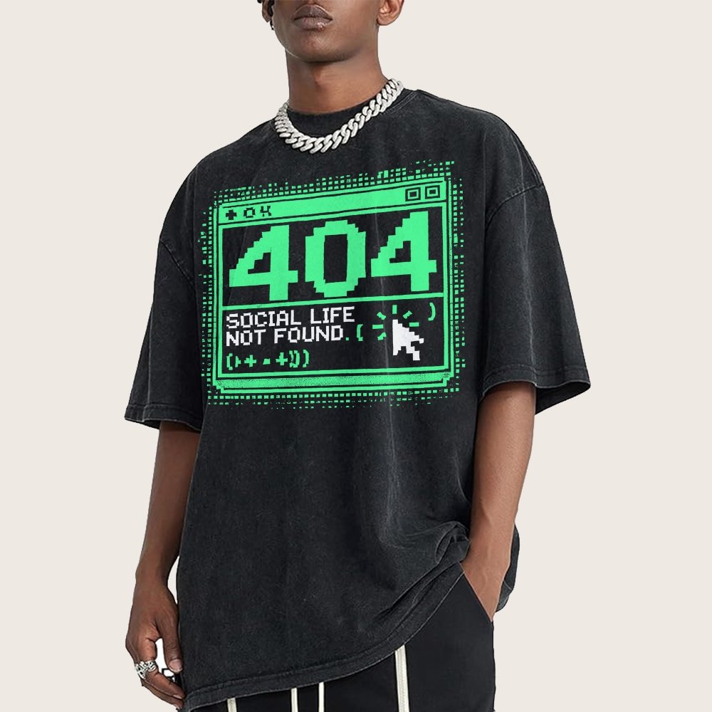 404 Social Life Not Found Vintage Distressed T-shirt
