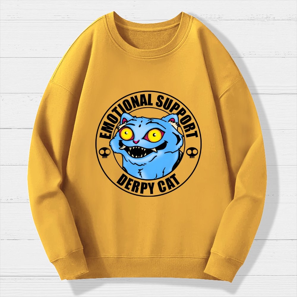 Emotional Support Cat Geek Cotton Sweatshirt