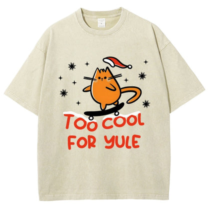 Too Cool For Yule Vintage Distressed T-shirt