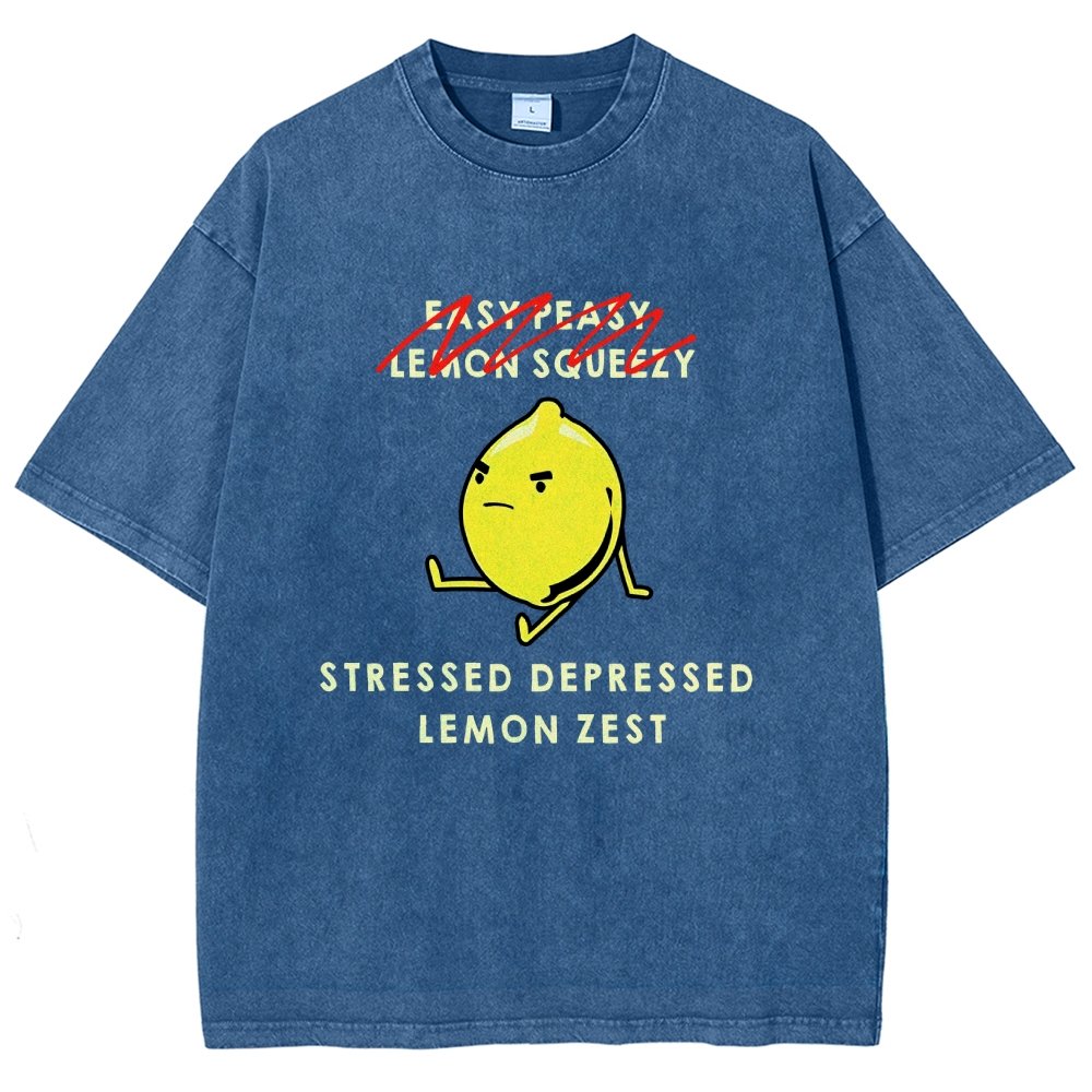 Stressed Depressed Lemon Zest Vintage Distressed T-shirt