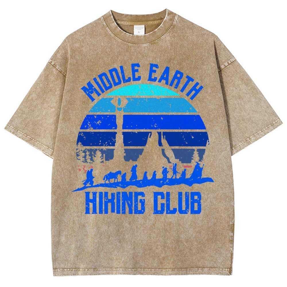 Middle Earth Hiking Club Vintage Distressed T-shirt