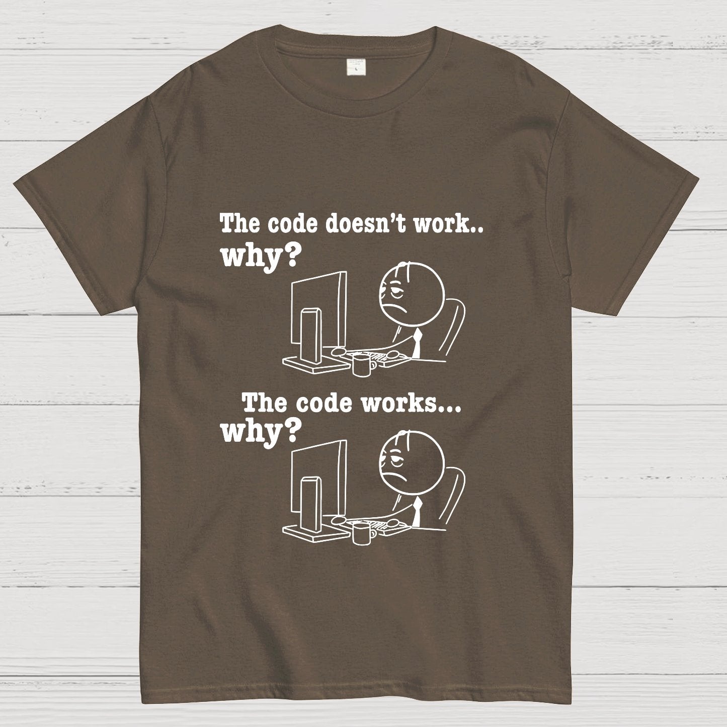Programmer The Code Doesn't Work Why The Code Works Why Funny T-Shirt