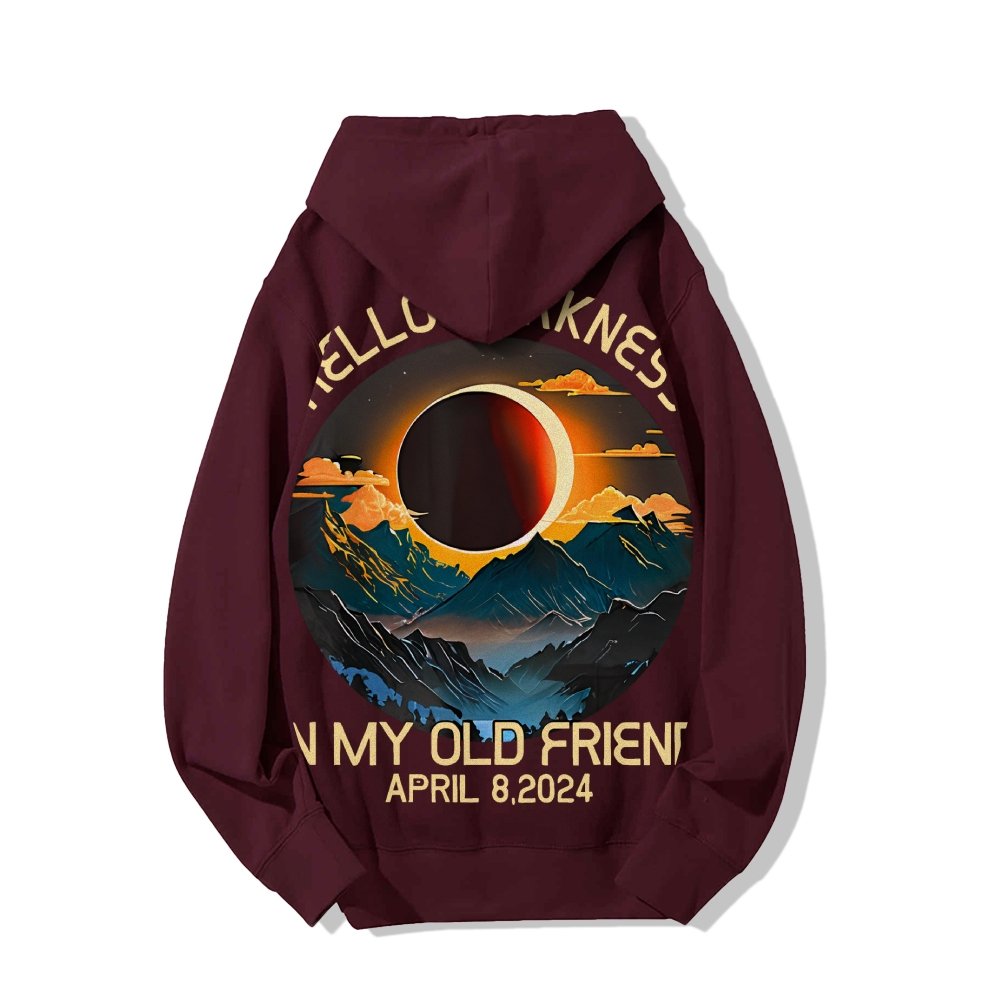 Hello Darkness My Old Friend Nerdy Graphic Geek Printed Back Cotton Hoodie