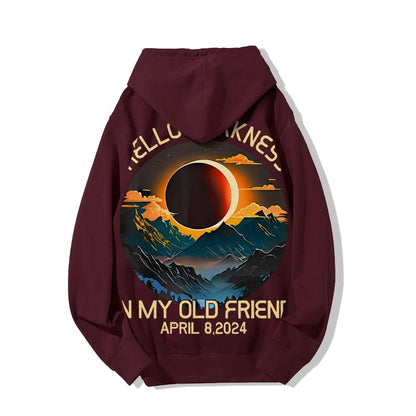 Hello Darkness My Old Friend Nerdy Graphic Geek Printed Back Cotton Hoodie