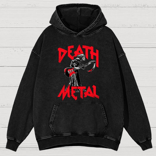 Death Metal Vintage Distressed Hoodie