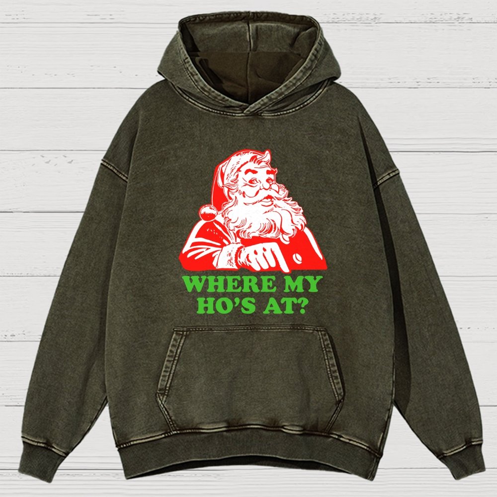 Ho Ho Ho Christmas Vintage Distressed Hoodie