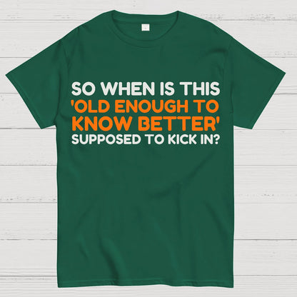 Old Enough To Know Better Geek T-Shirt