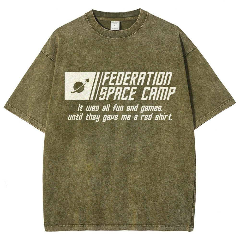 Galactic Space Camp Vintage Distressed T-shirt