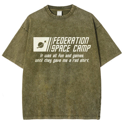 Galactic Space Camp Vintage Distressed T-shirt
