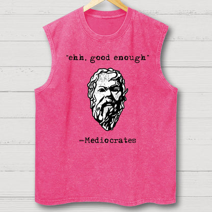Mediocrates eh Good Enough Vintage Distressed Washed Tank
