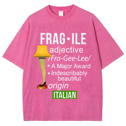 Funny Christmas Fragile Major Award Leg Lamp Vintage Distressed T-shirt