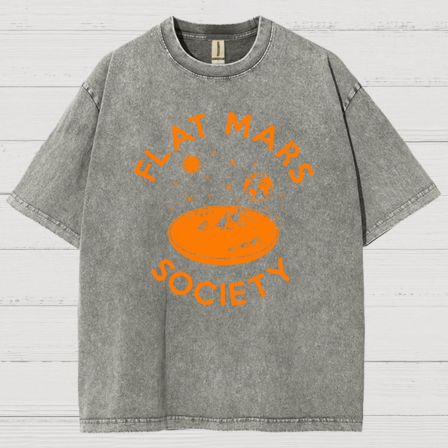 Flat Mars Society Nerdy Vintage Distressed T-shirt