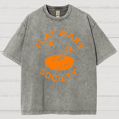 Flat Mars Society Nerdy Vintage Distressed T-shirt