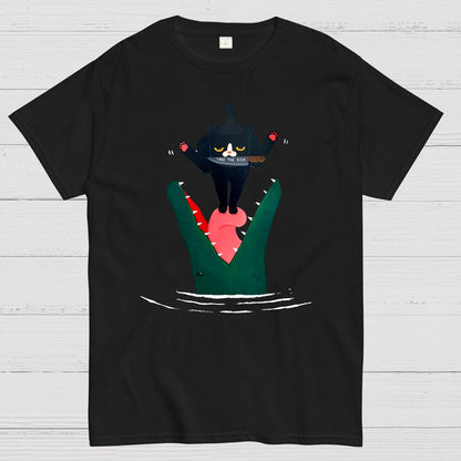 Funny Black Cat Geek T-Shirt