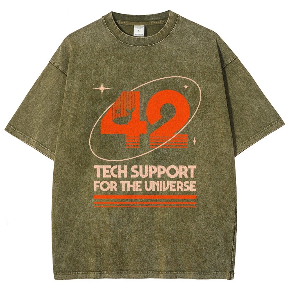 42 - Tech Support For The Universe Vintage Distressed T-shirt