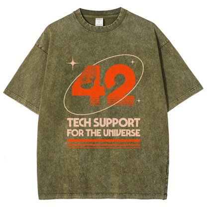 42 - Tech Support For The Universe Vintage Distressed T-shirt