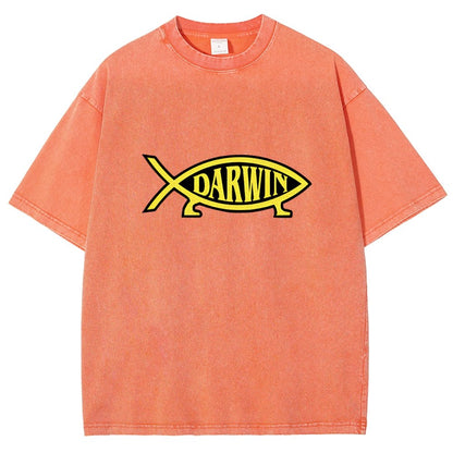 Darwin Fish Vintage Distressed T-shirt