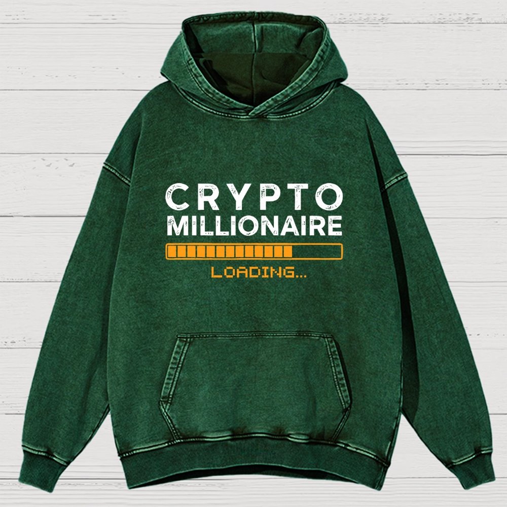 Crypto Millionaire Loading Vintage Distressed Hoodie
