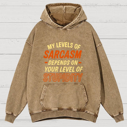 My Level Of Sarcasm Depends Vintage Distressed Hoodie