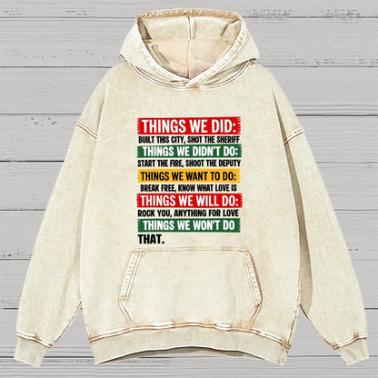 Things We Did Vintage Distressed Hoodie