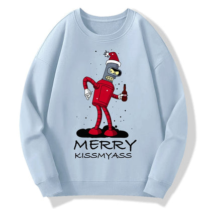Merry Kissmyass Geek Cotton Sweatshirt