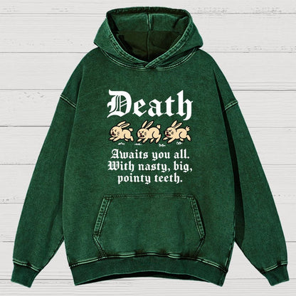 Death Awaits You All Vintage Distressed Hoodie