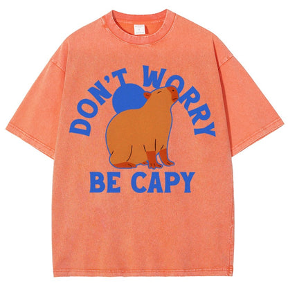 Don't Worry Be Capy Vintage Distressed T-shirt