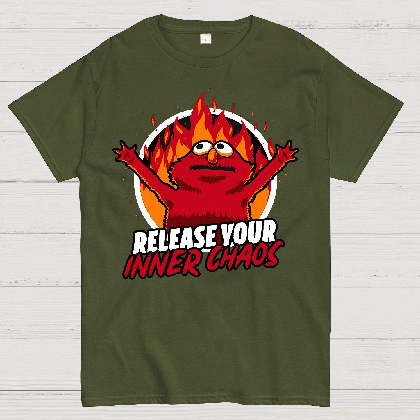 Chaos Puppet Fire Geek T-Shirt