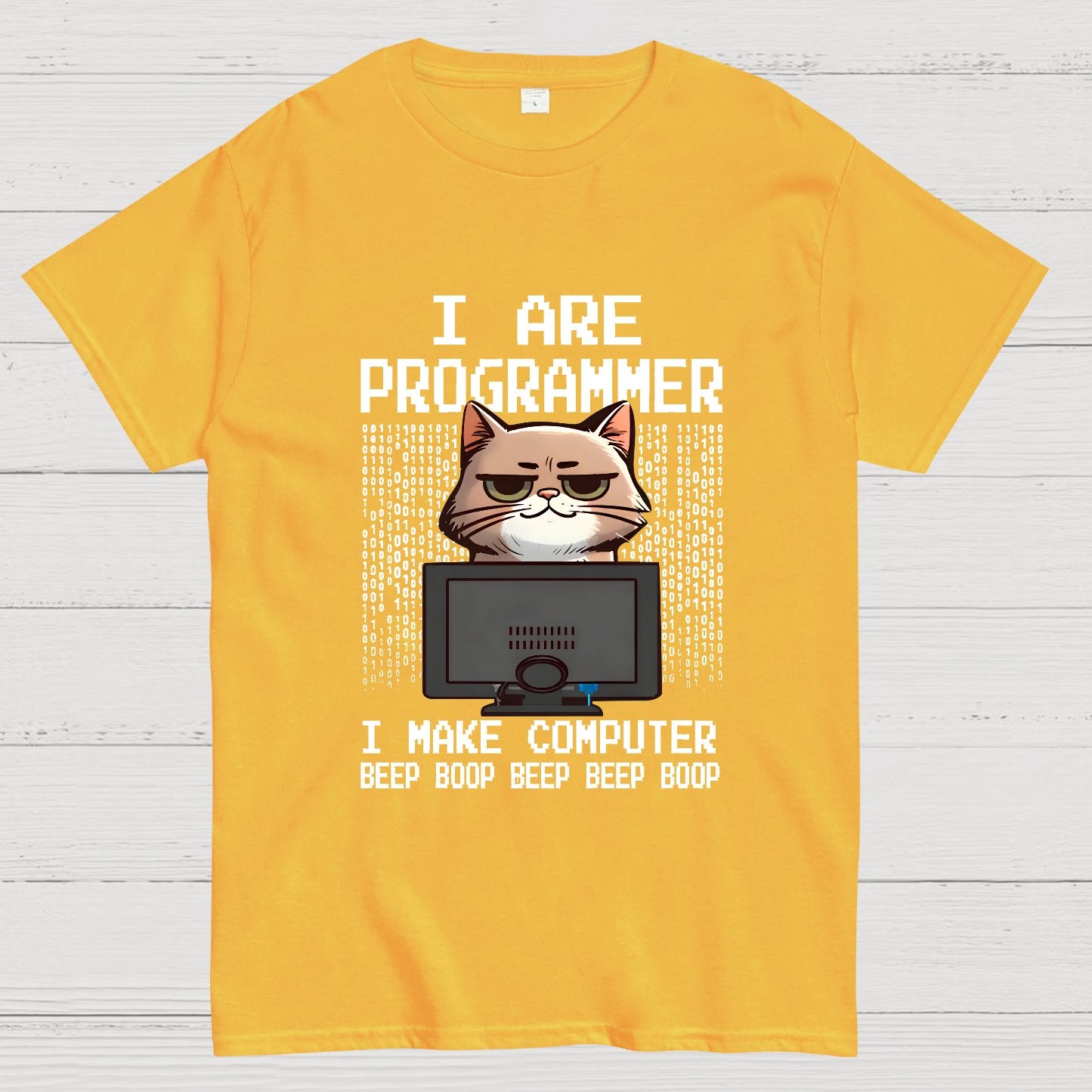 Programmer Cute Cat Coding Geeky T-Shirt