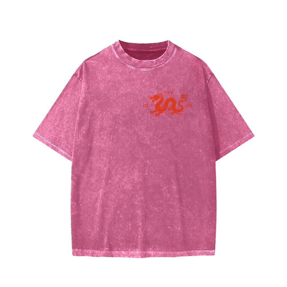 Lee Ho Fooks Front And Back Printing Washed T-shirt