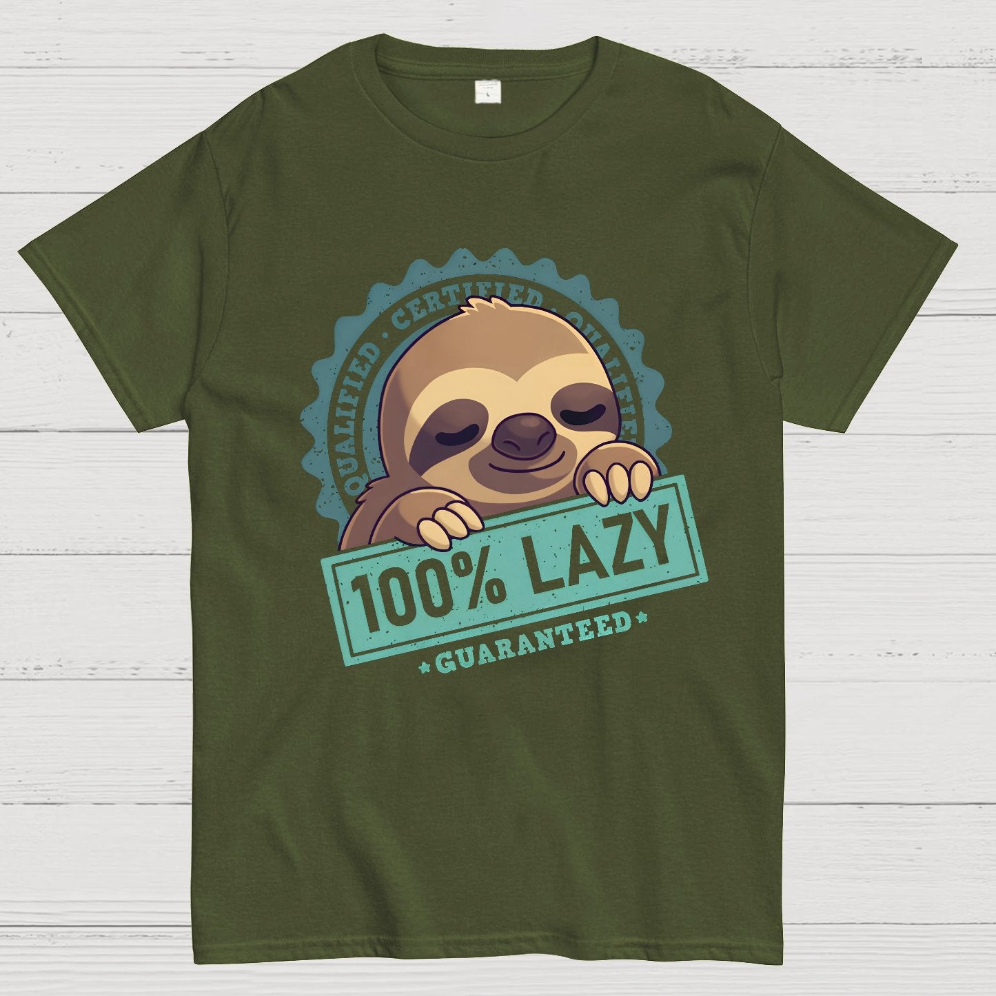 100% Lazy Sloth Geek T-Shirt